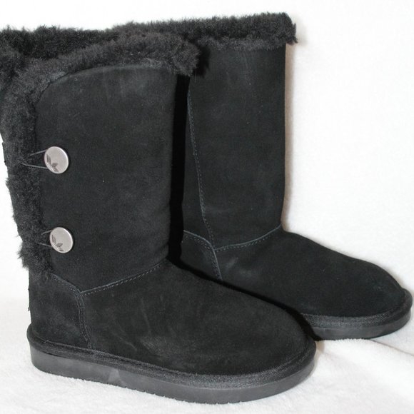 UGG KOOLABURRA GIRL'S‎ TALL SUEDE BOOTS BLACK - Picture 7 of 9